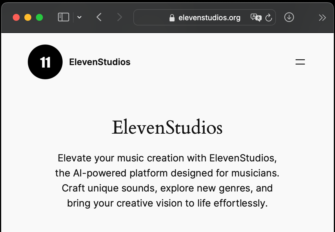 ElevenStudios website