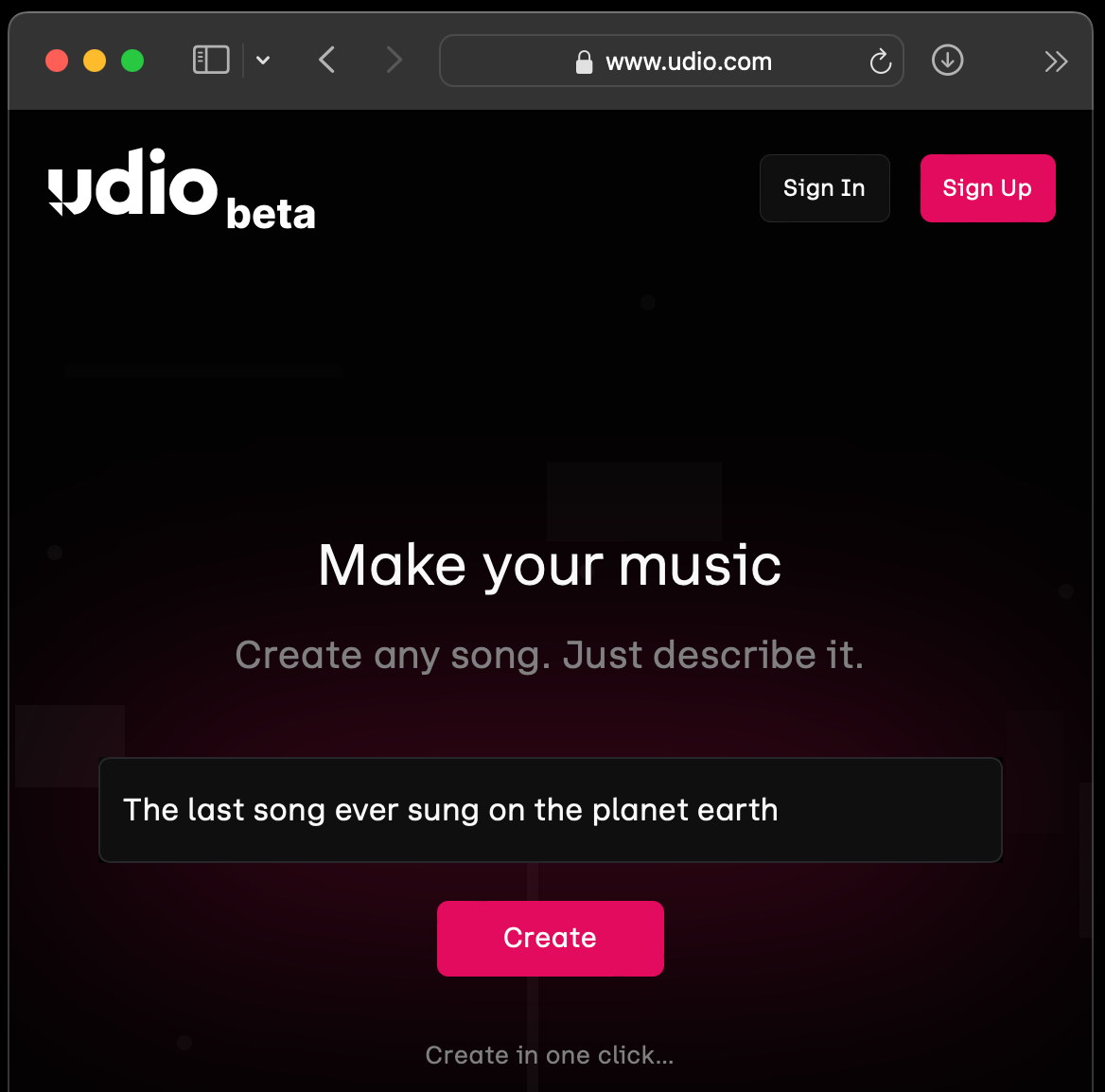 udio website